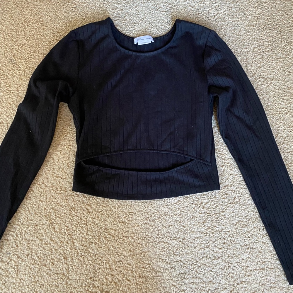 Lovers + Friends Black crop long sleeve